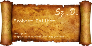 Szohner Dalibor névjegykártya